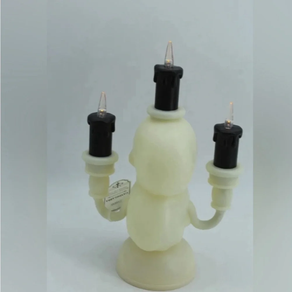 Target Light Up Skull Candelabra Halloween Decor NWT